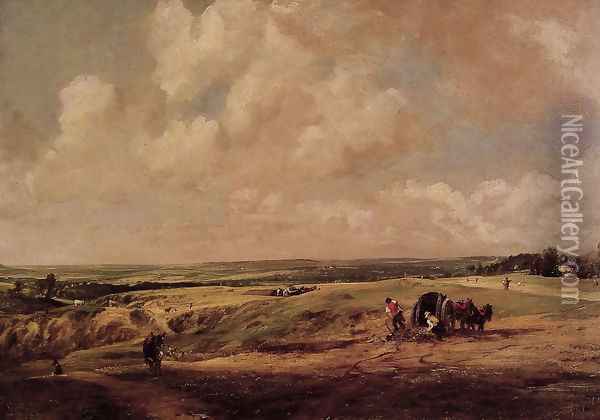 Hampstead Heath, c.1820 Oil Painting - John Constable
