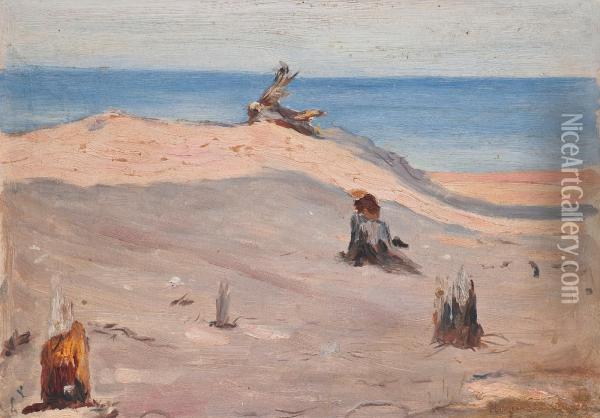 Sand Dunes Oil Painting - Hugo Simberg