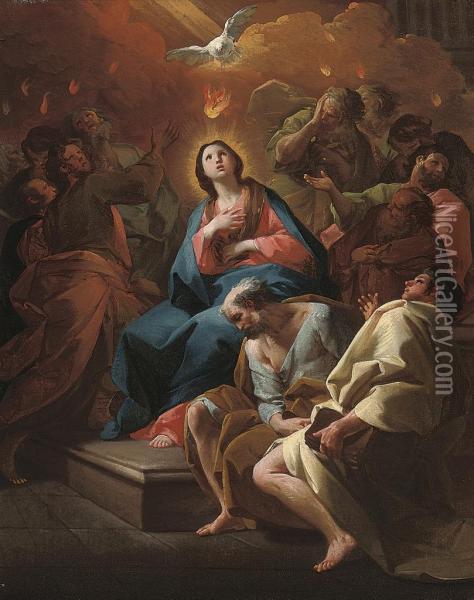 The Pentecost: A Bozzetto oil painting reproduction by Antonio Gonzalez  Velasquez 
