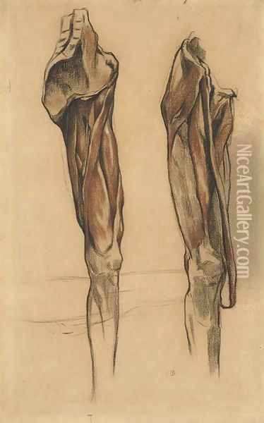 Study of two echorche legs Oil Painting - Eugene Delacroix