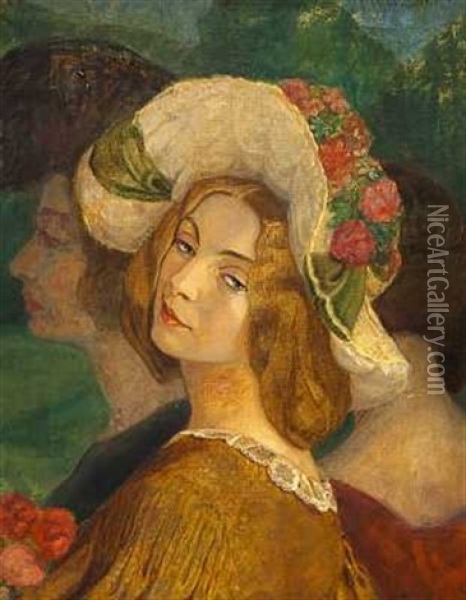 Portraet Af Fru Anna Larsson Oil Painting - Gerda Wegener