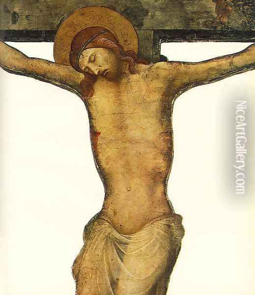 Cut-out Crucifix (detail) 1410s Oil Painting - Lorenzo Monaco