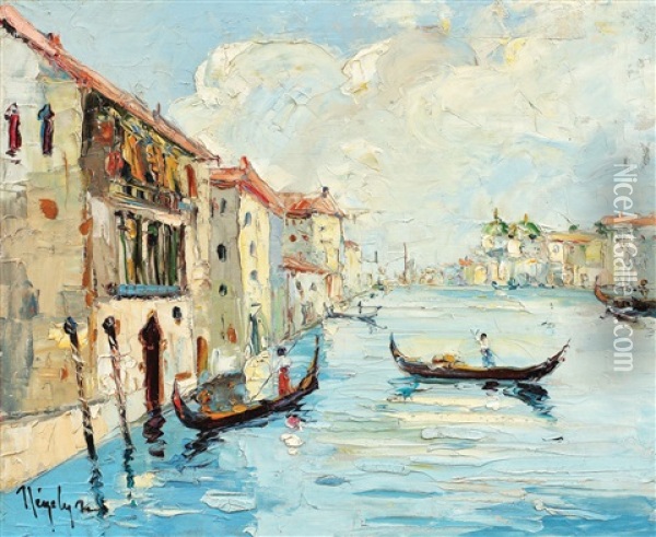 Canal Grande Oil Painting - Rudolph Negely