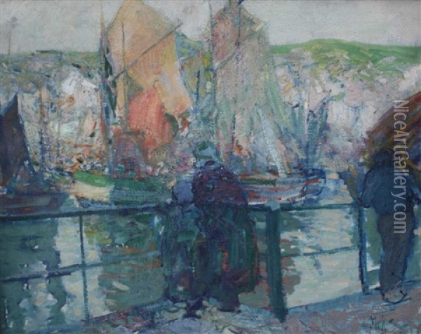 Voiliers Sur La Seine Oil Painting - Richard Edward Miller