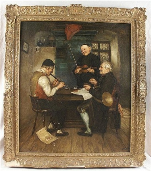 Three Musicians Oil Painting - Lucia Mathilde von Gelder