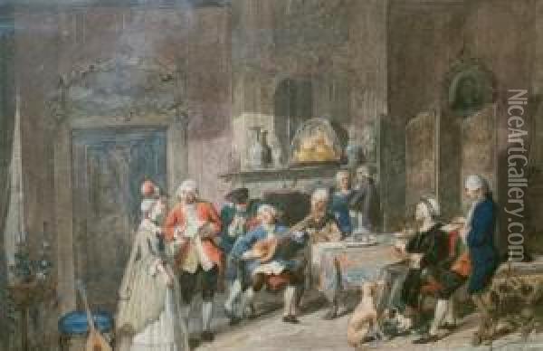 A Musical Gathering Oil Painting - Herman Frederik Carel ten Kate