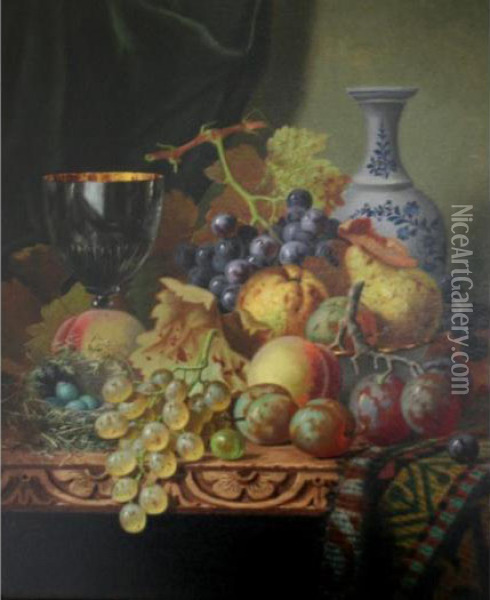 Still Life Of Fruits Oil Painting - Henry George Todd