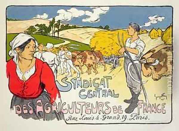 Reproduction of a poster advertising the Central Syndicate of French Farmers Oil Painting - Georges Fay