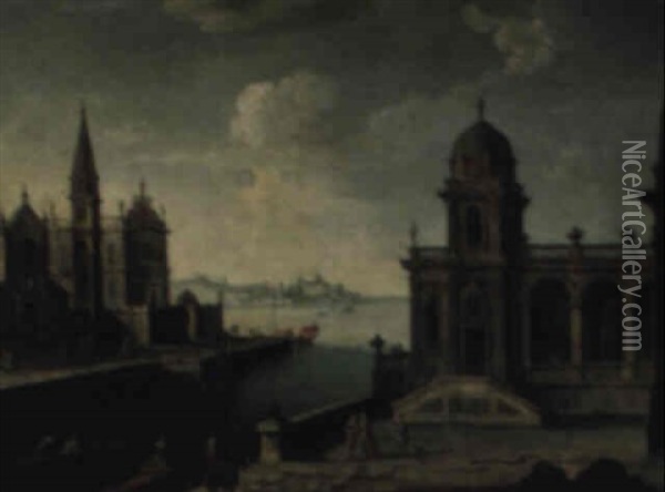 Venetian Capriccio Oil Painting - Francesco Battaglioli