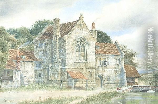 The Ancient Manor House Of Starkeys, Woldham, Kent Oil Painting - James Lawson Stewart