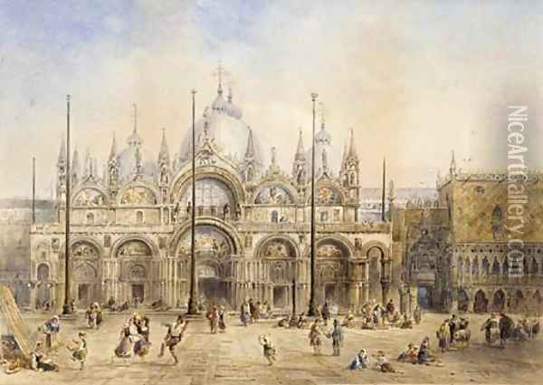 A summer festival in St Mark's square, Venice Oil Painting - Charles M. MacArthur
