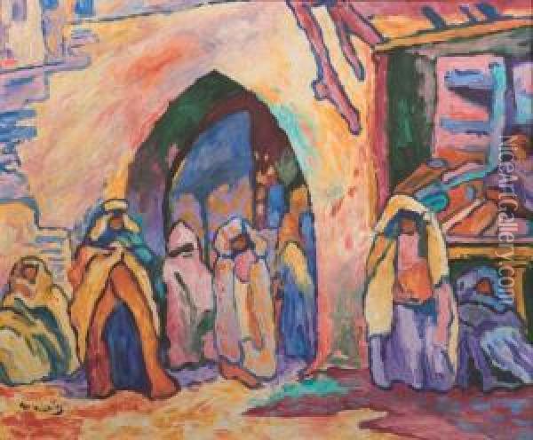 L'entree Du Souk A Marrakech Oil Painting - Wilson Patten