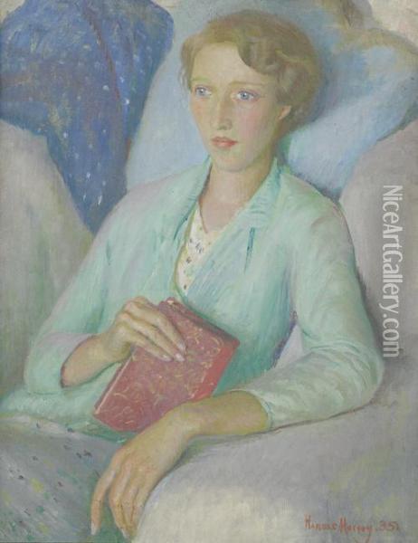 Portrait Of Stella Mary Burdett Oil Painting - Harvey Harold