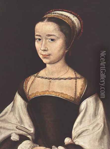 Portrait of a Woman 1530-40 Oil Painting - Corneille De Lyon