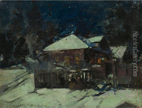 House Beneath The Snow Oil Painting - Konstantin Alexeievitch Korovin
