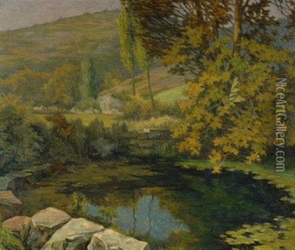 Paesaggio Con Laghetto Oil Painting - Emile-Eugene Fauconnier