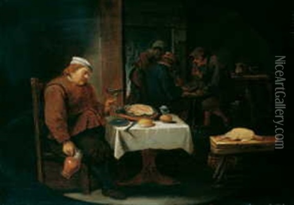 Der Mude Trinker Oil Painting - Cornelis Mahu