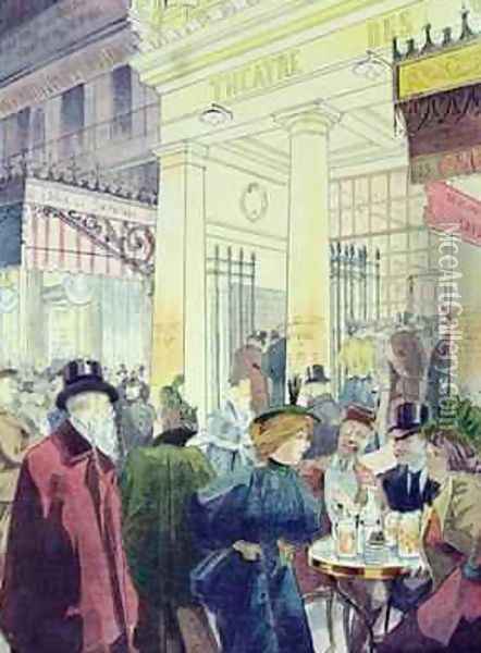 The Theatre des Varietes Boulevard Montmartre 1897 Oil Painting - Louis Malteste