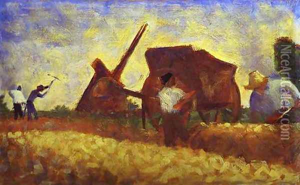 Les Terrassiers Oil Painting - Georges Seurat
