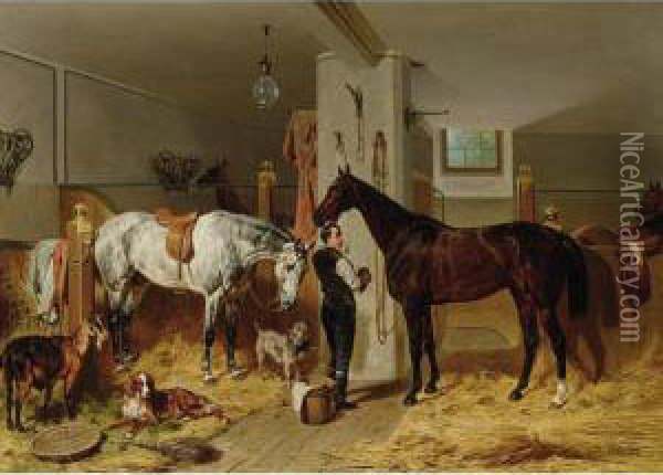 The Stable Lad Oil Painting - Franz Adam