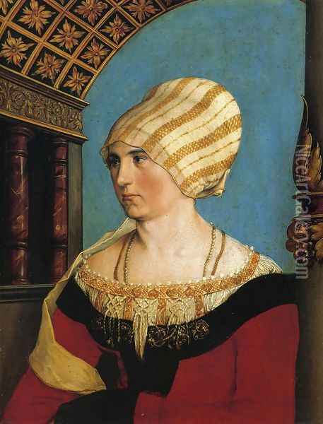 Portrait of Dorothea Meyer (nee Kannengiesser) 1516 Oil Painting - Hans Holbein the Younger
