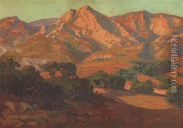 Evening Glory - Santa Barbara Mountains, California Oil Painting - Franz Arthur Bischoff
