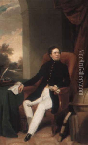 Portrait Of A Gentleman Oil Painting - George Duncan Beechey