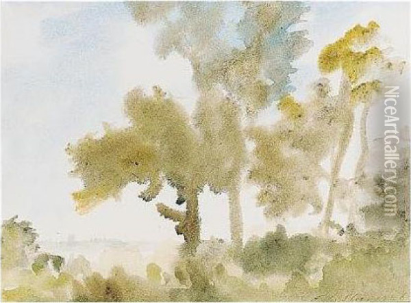Trees After Rain Oil Painting - Philip Wilson Steer