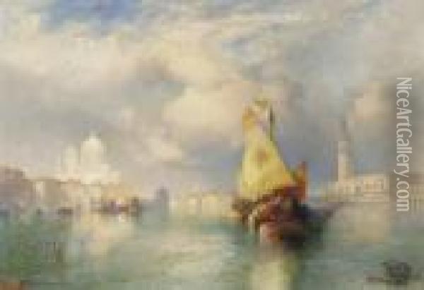 A View Of The Doge's Palace Oil Painting - Thomas Moran