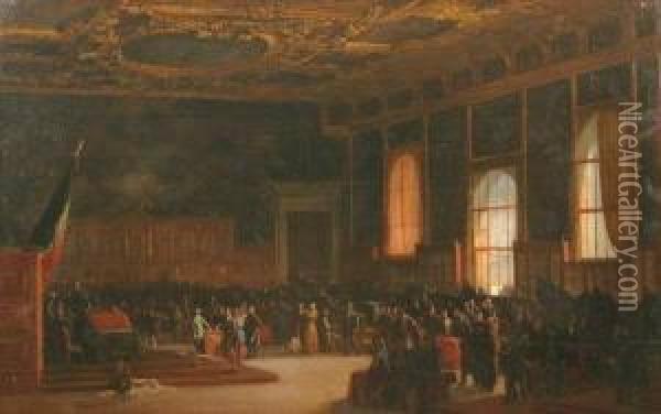 Treaty Of Venice Oil Painting - Jean-Paul Laurens