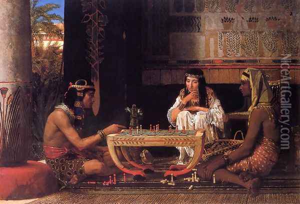 Egyptian Chess Players Oil Painting - Sir Lawrence Alma-Tadema