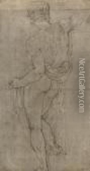 Homme Nu, Vu De Dos Oil Painting - Raphael (Raffaello Sanzio of Urbino)