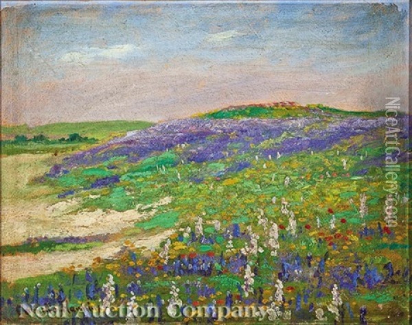 Flowering Field Oil Painting - Cornelius H. Hankins