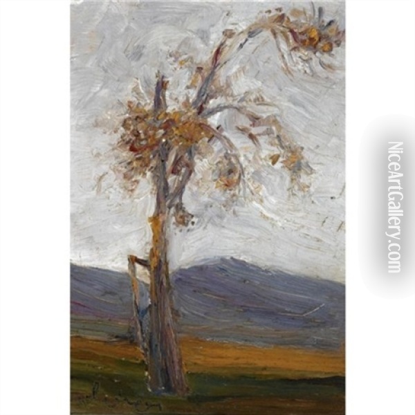 Tree In A Landscape Oil Painting - Nicolas Lytras