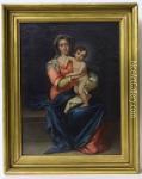 Maria En Jezuskind Oil Painting - Raphael (Raffaello Sanzio of Urbino)