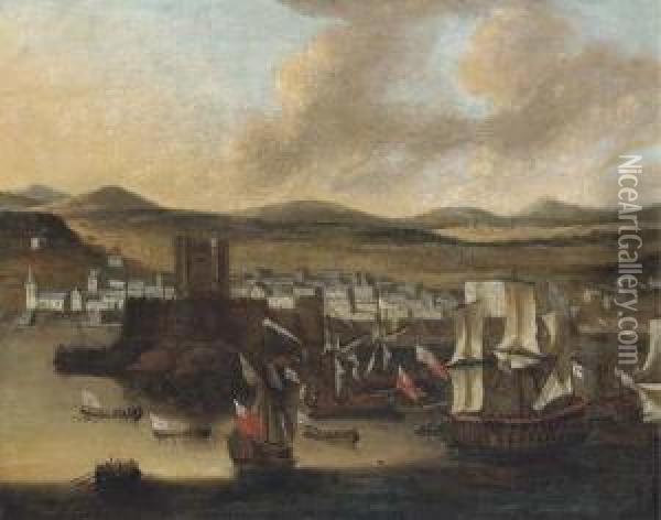 The Landing Of William Iii At Carrickfergus Oil Painting - William Van Der Hagen