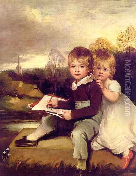 The Bowden Children 1803 Oil Painting - John Hoppner