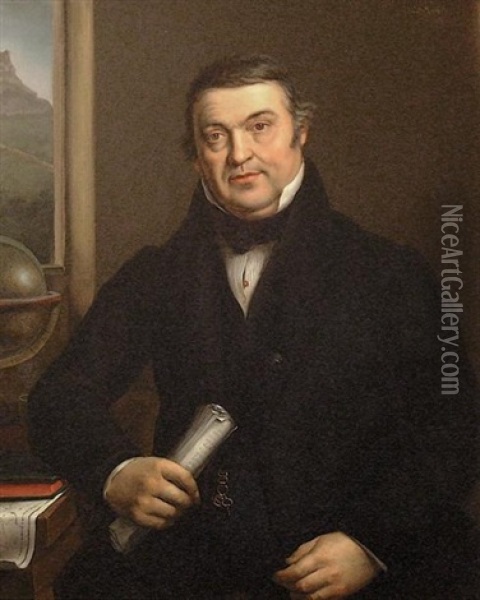 Portrait D'armateur Oil Painting - Ludovic (Louis Hippolyte) Mouchot