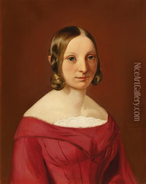 Portrat Einer Jungen Dame Oil Painting - Philipp Hoyoll