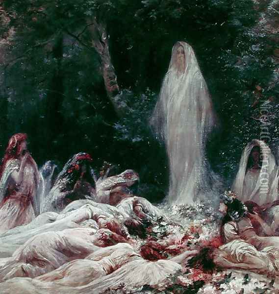 Apparition, illustration for a literary work by Edmond Rostand (1868-1918) Oil Painting - Georges Jules Victor Clairin