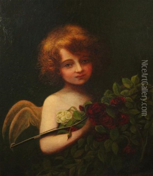Cupid With Roses Oil Painting - Blanche Jenkins