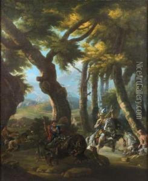Chasse Au Sanglier Oil Painting - Domenico Brandi