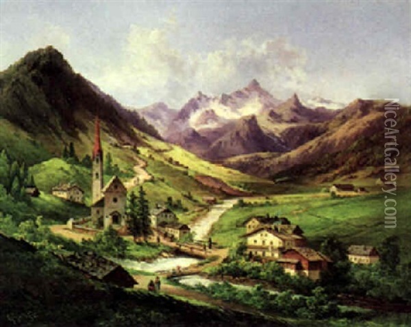 Sankt Jodok Am Brenner Oil Painting - Georg Geyer