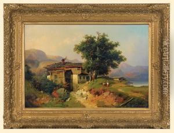 Dom Nad Jeziorem Oil Painting - Carl Triebel