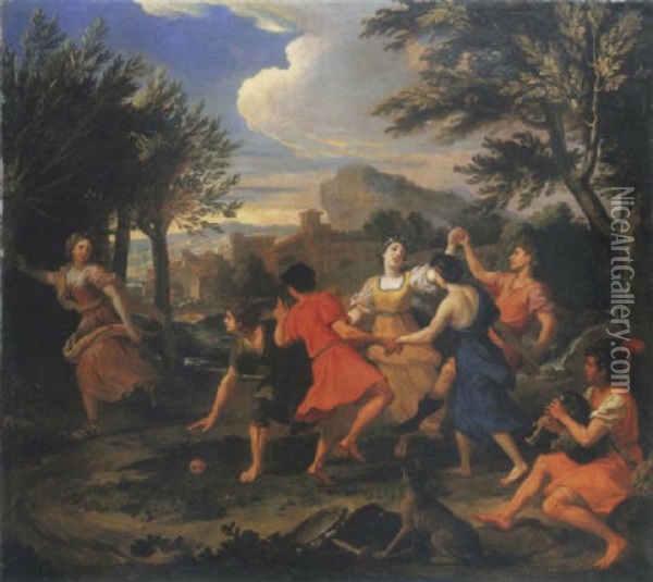 Danse De Bergers Avec Meleagre Et Atalante Oil Painting - Louis de Boulogne the Younger