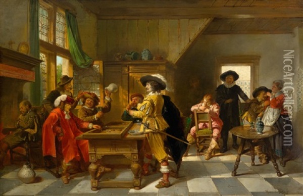 Interior With Merry Company In Historic Costume Oil Painting - Herman Frederik Carel ten Kate