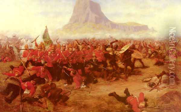 The Battle Of Islandhlwana Oil Painting - Charles Edwin Fripp
