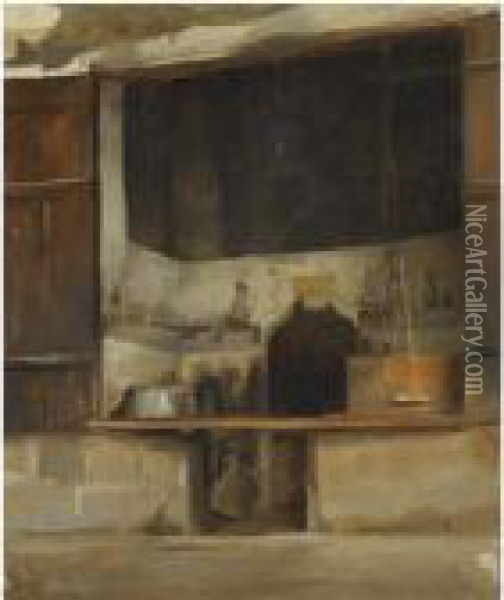 A Shop In Cairo Oil Painting - Theodore Jacques Ralli