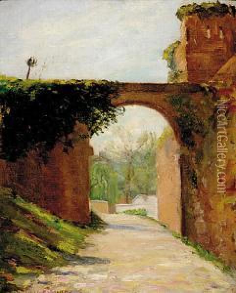 Gates Granada Spain Oil Painting - William Posey Silva