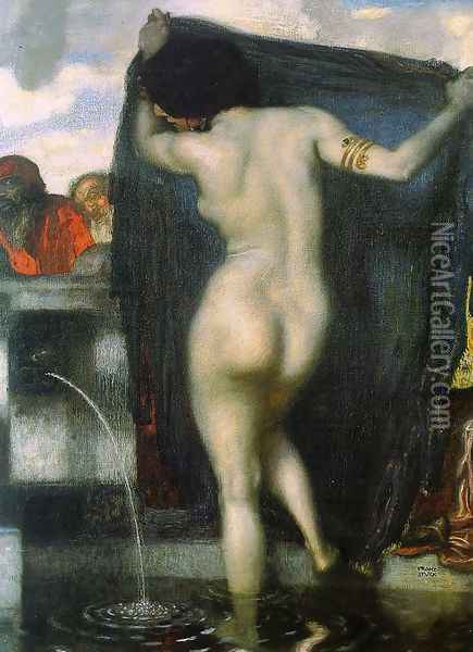 Susanna Bathing 1904 Oil Painting - Franz von Stuck
